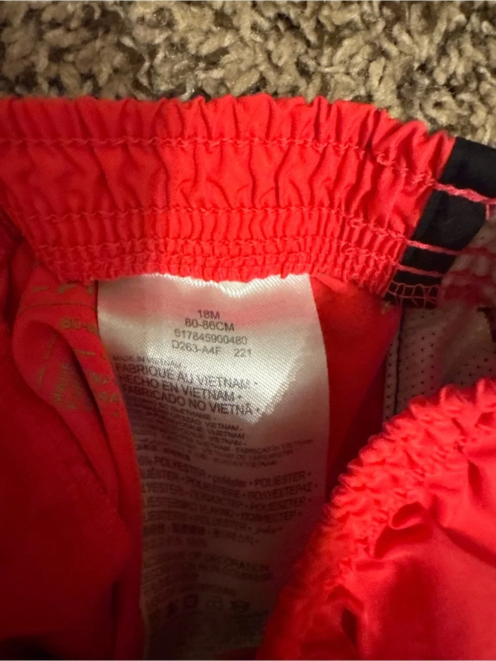adidas Kids Coral Red Orange Trim Athletic Shorts